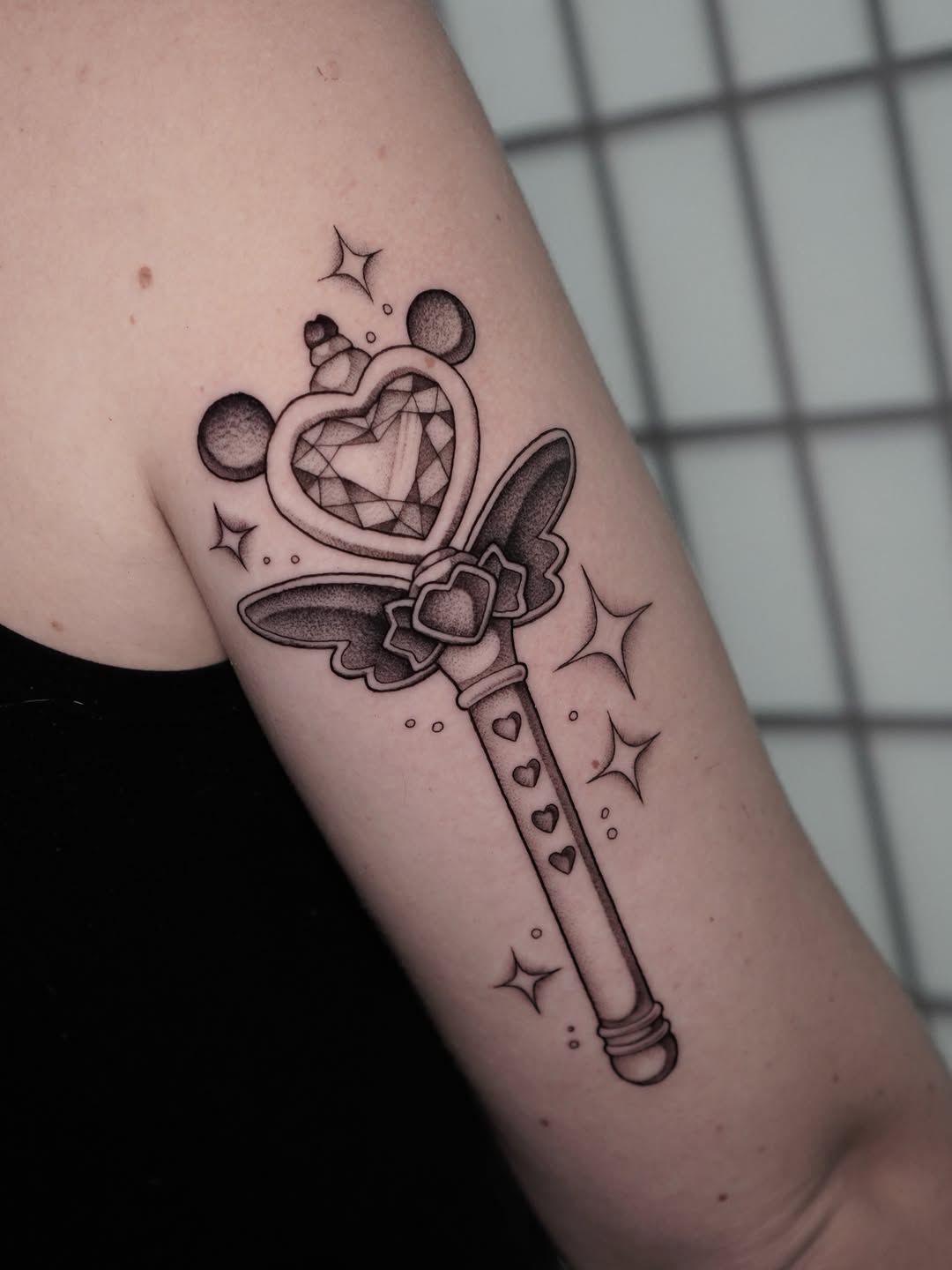 Tattoo by @carlosthebarloswarlos_ — illustrative, black_and_grey