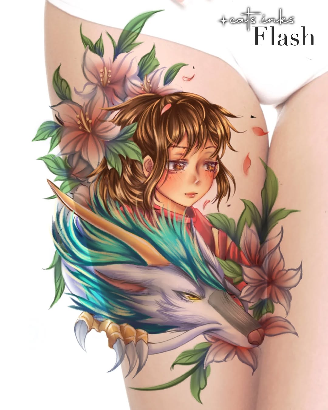 Tattoo by @cats.inks โ anime, realism