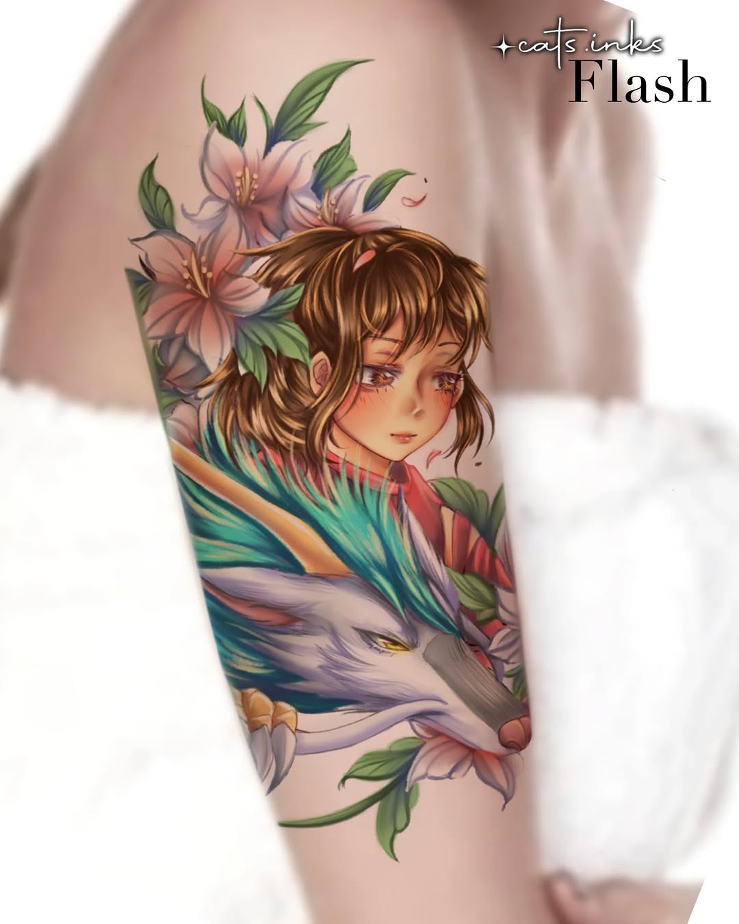 Tattoo by @cats.inks โ anime, realism