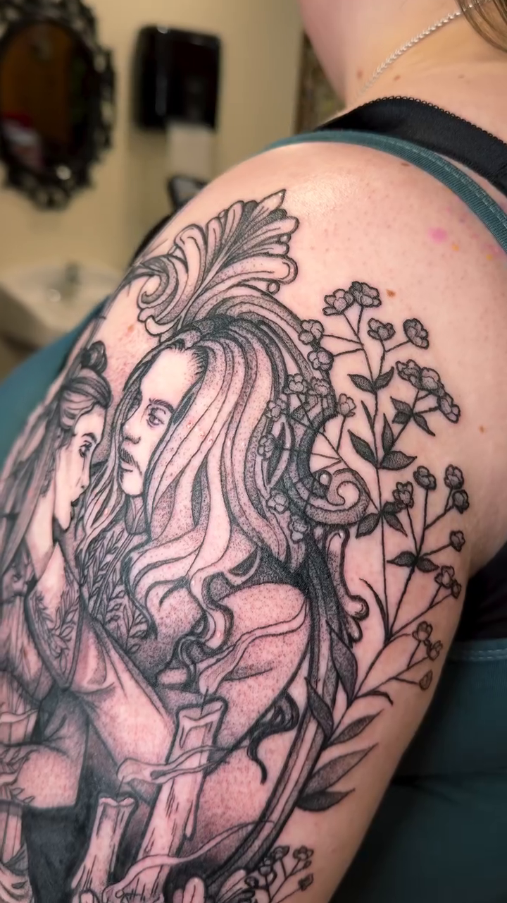 Tattoo by @saturniid.tattoo โ dark_realism, ornamental