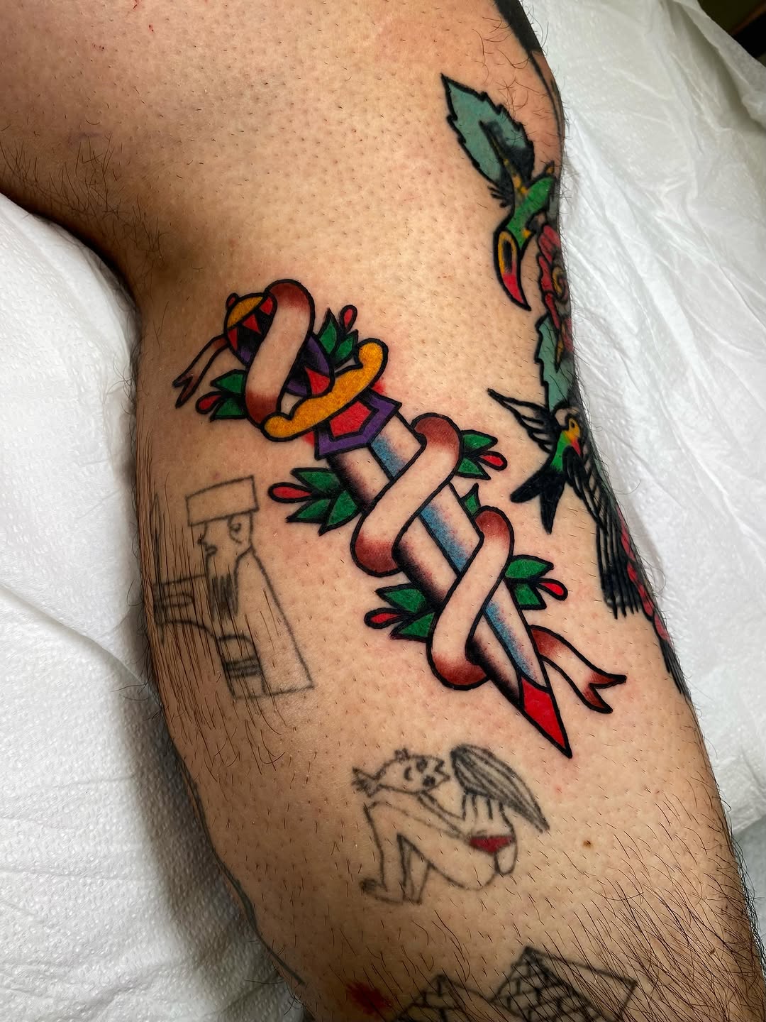 Tattoo by @rubber_band_dan — american_traditional, illustrative
