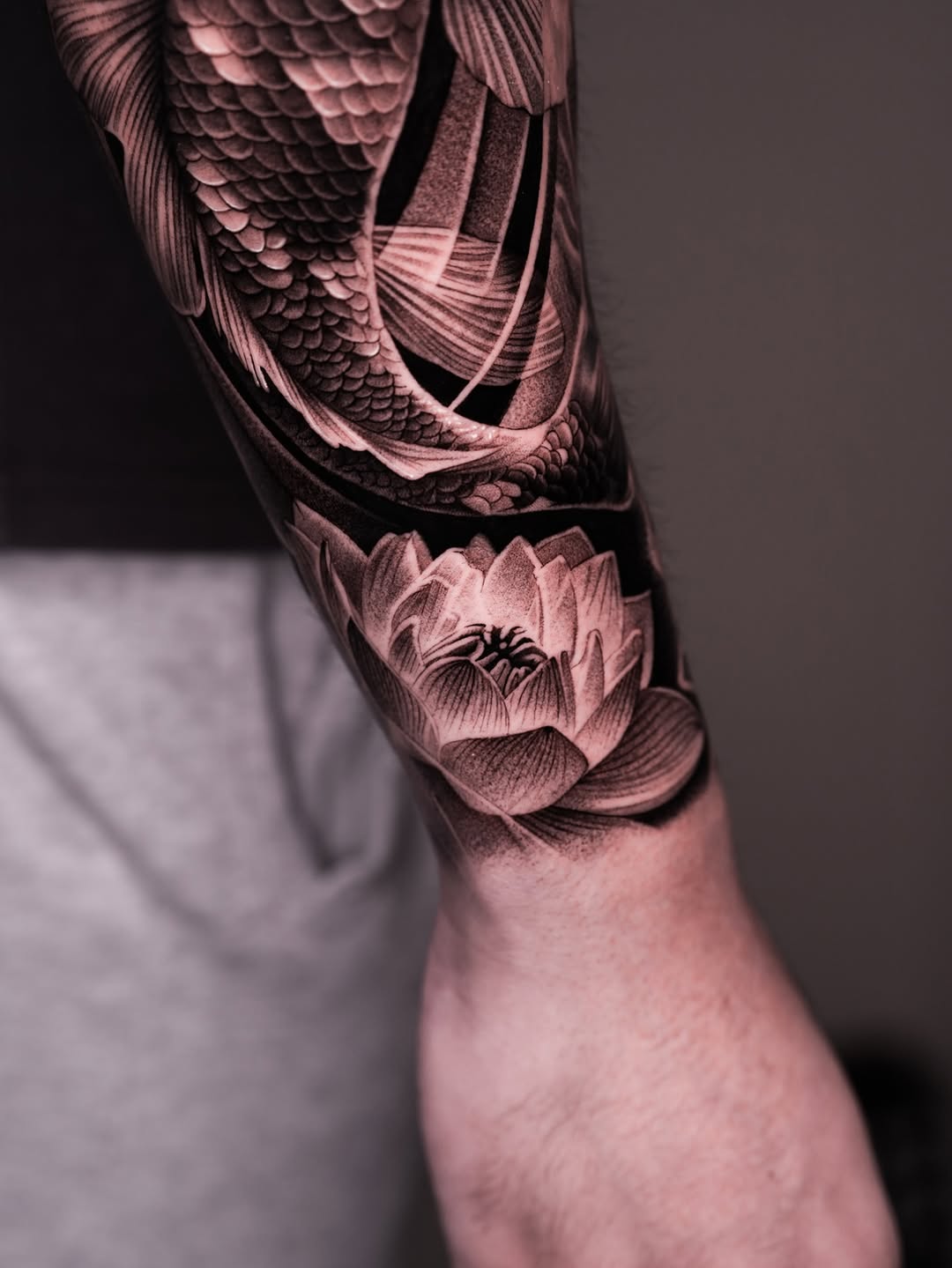 Tattoo by @tattooist_steven โ japanese_irezumi, dotwork