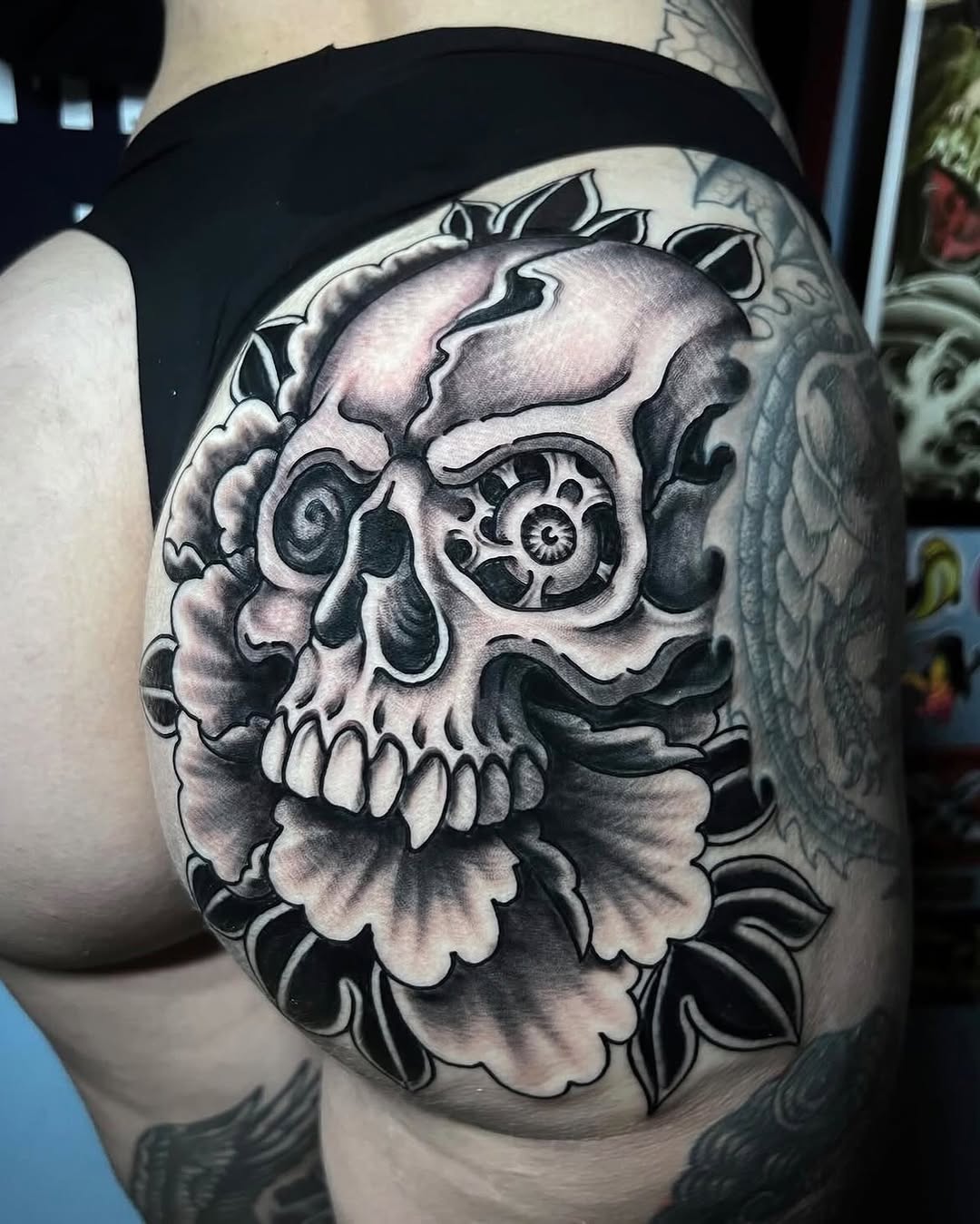 Tattoo by @tattoosbybarron — black_and_grey, realism