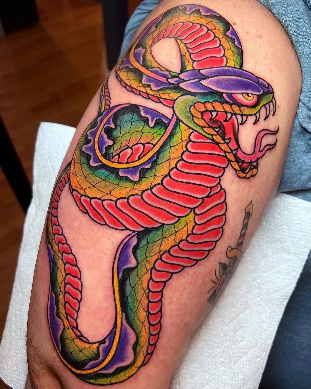 Tattoo by @tattoosbybarron — american_traditional, neo_traditional