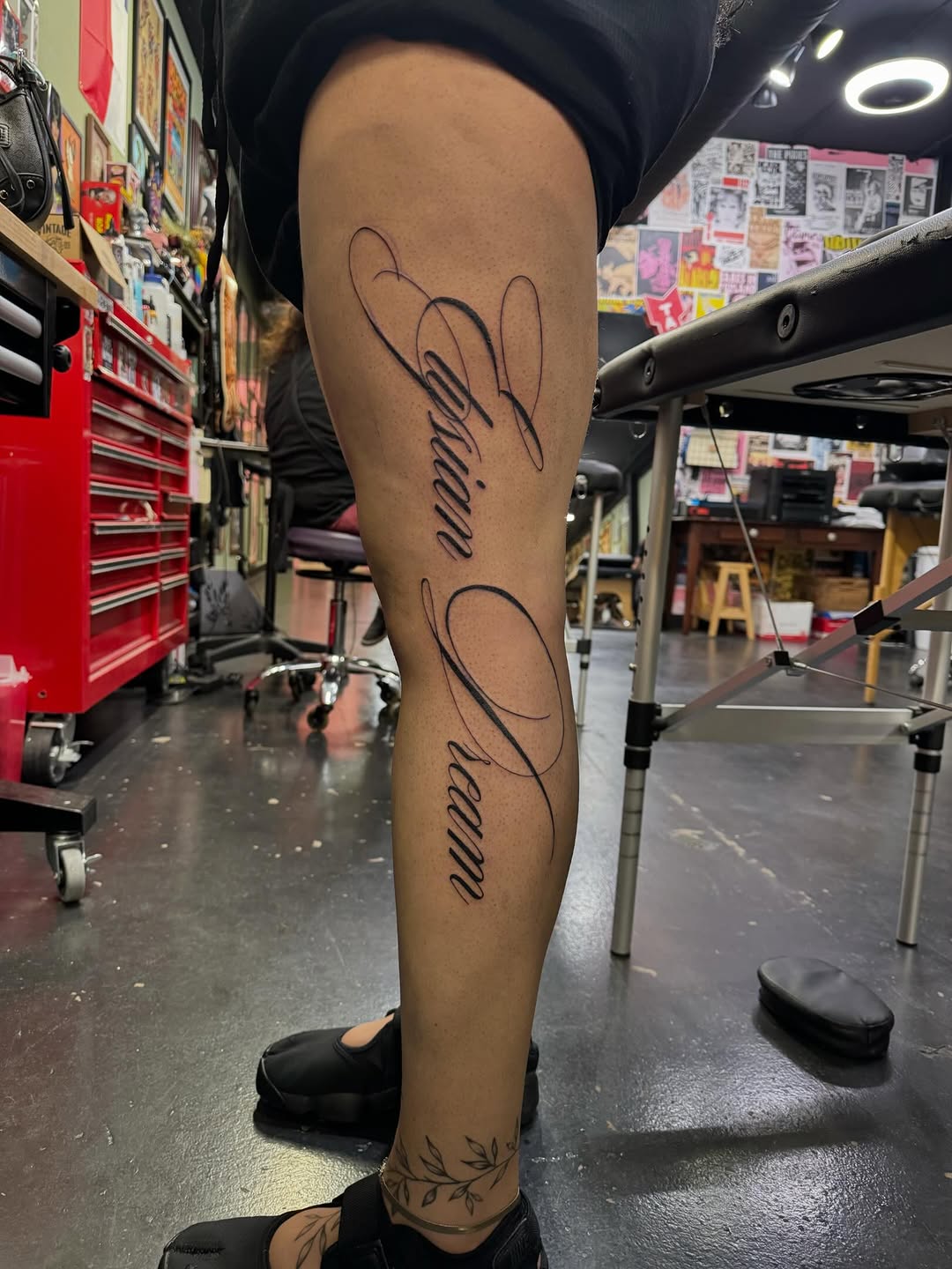 Tattoo by @kenzietattoos — lettering_script, fine_line