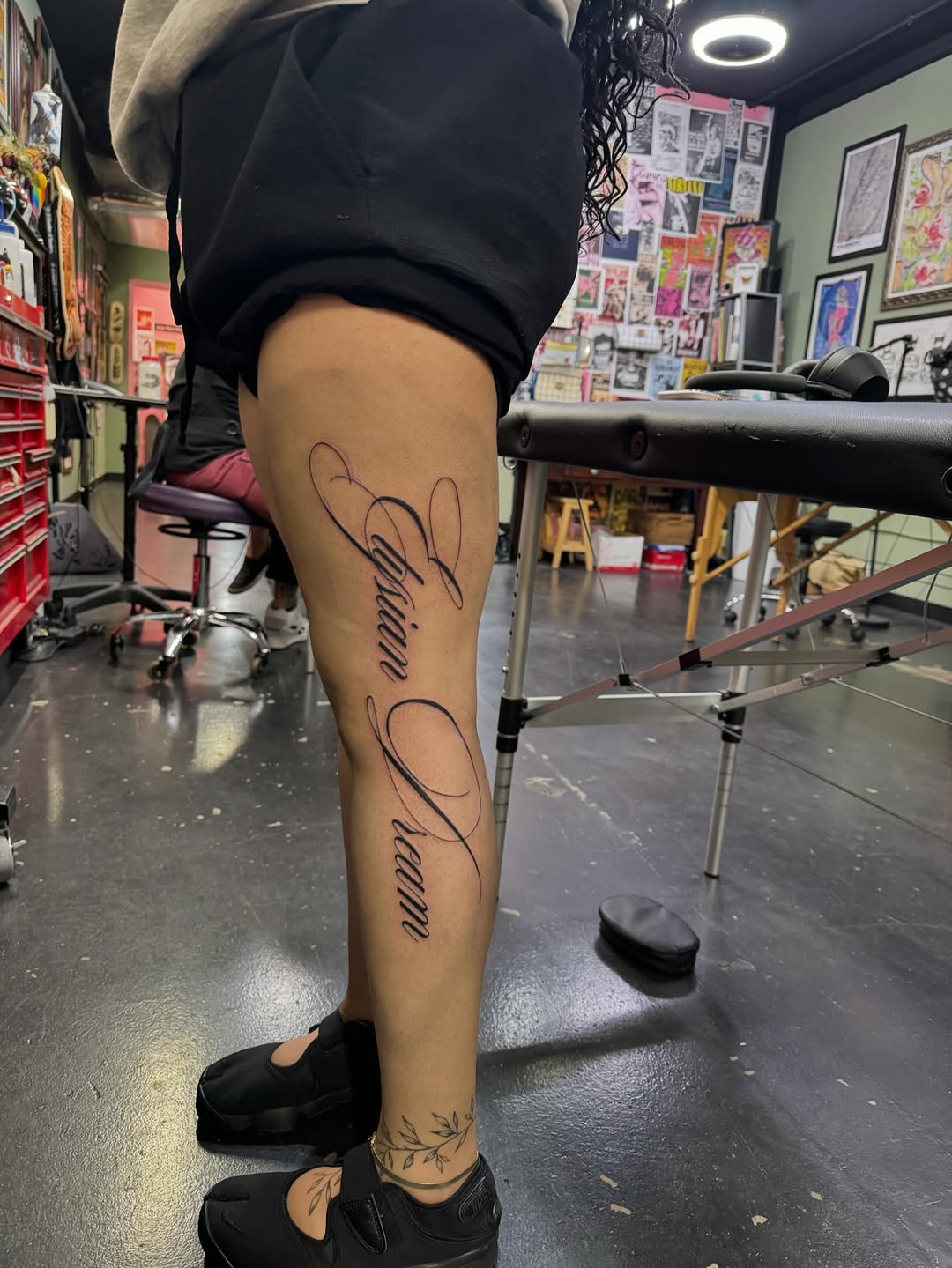 Tattoo by @kenzietattoos — lettering_script, fine_line