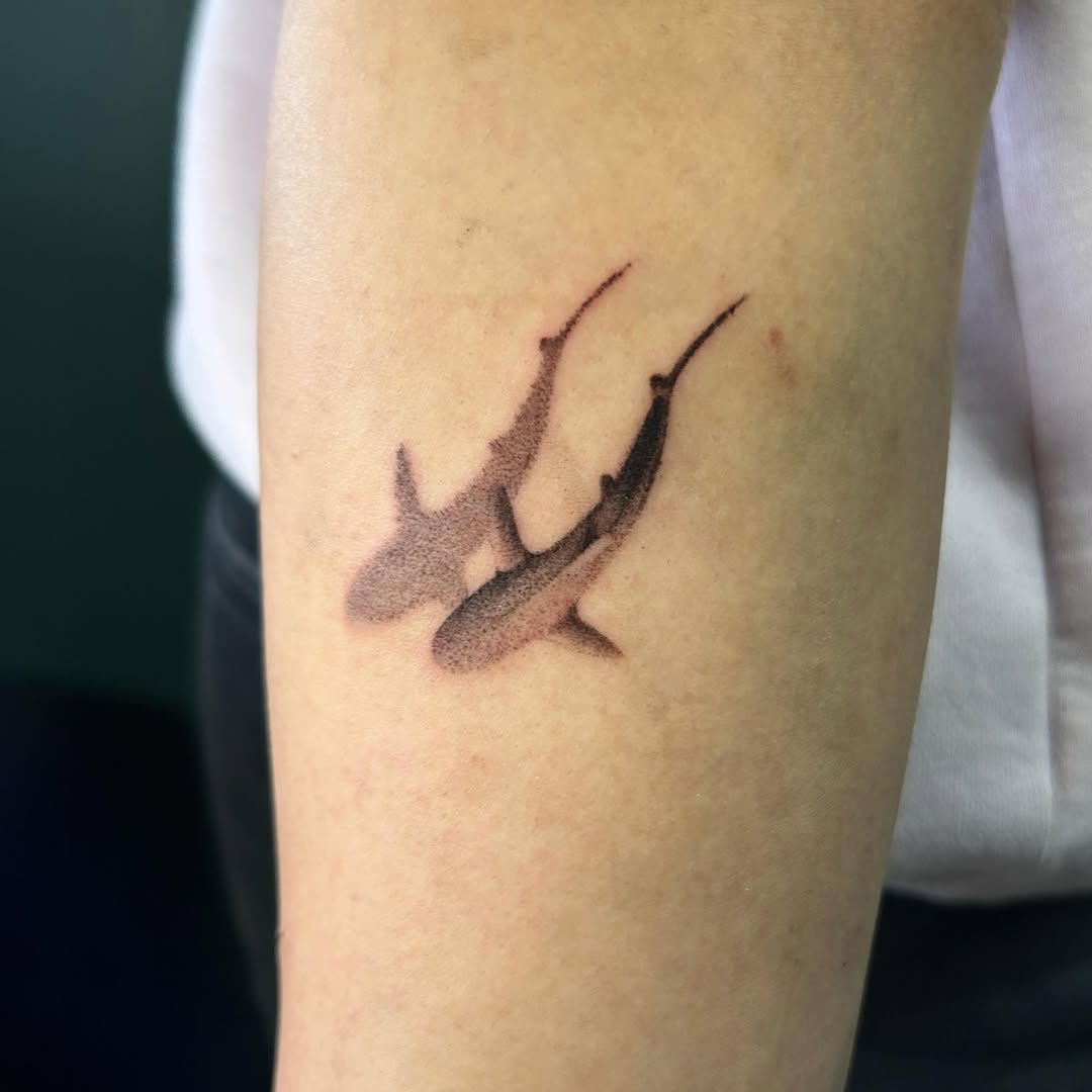 Tattoo by @kerostene — black_and_grey, dotwork