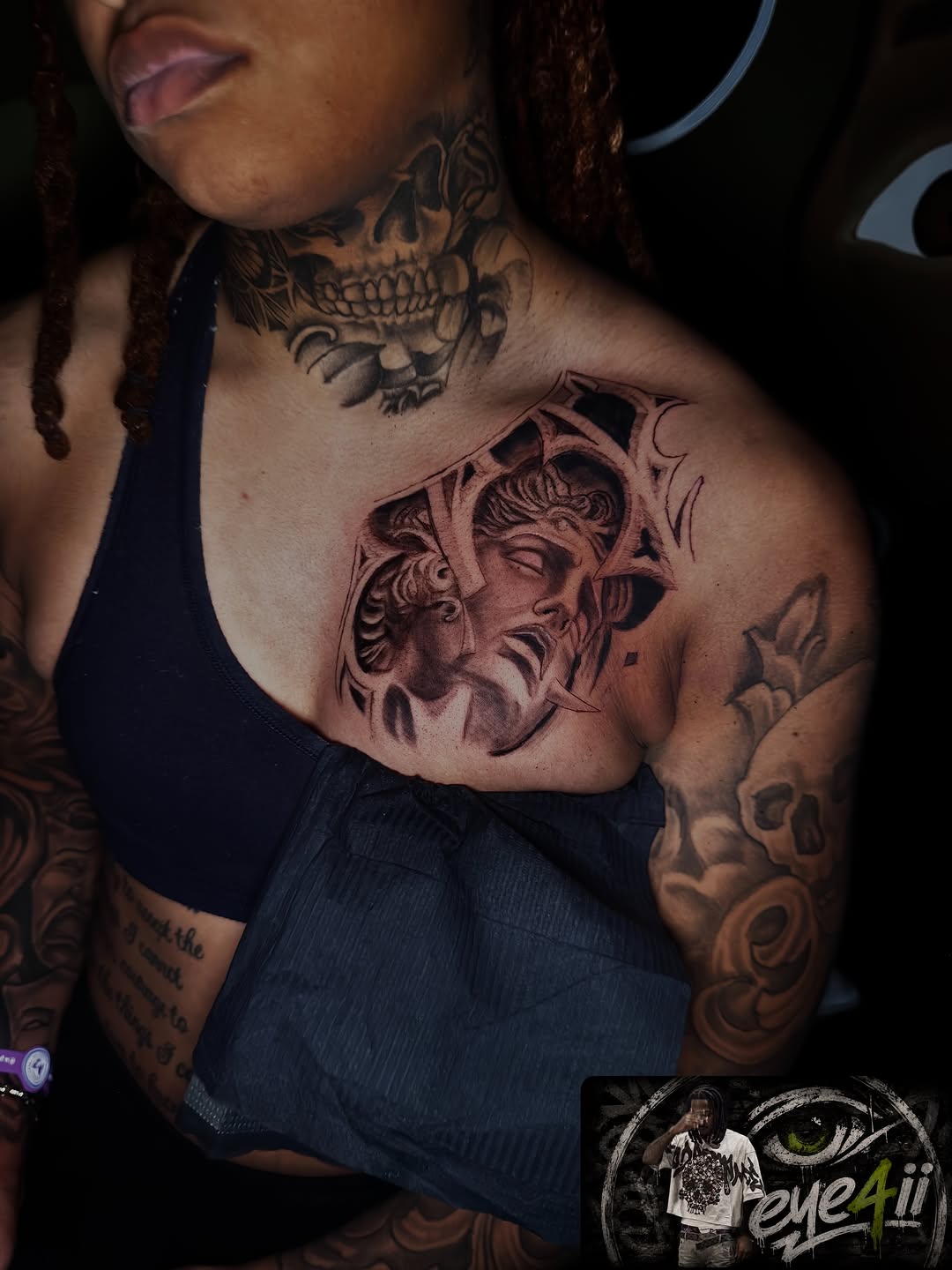 Tattoo by @eye4ii — black_and_grey, realism