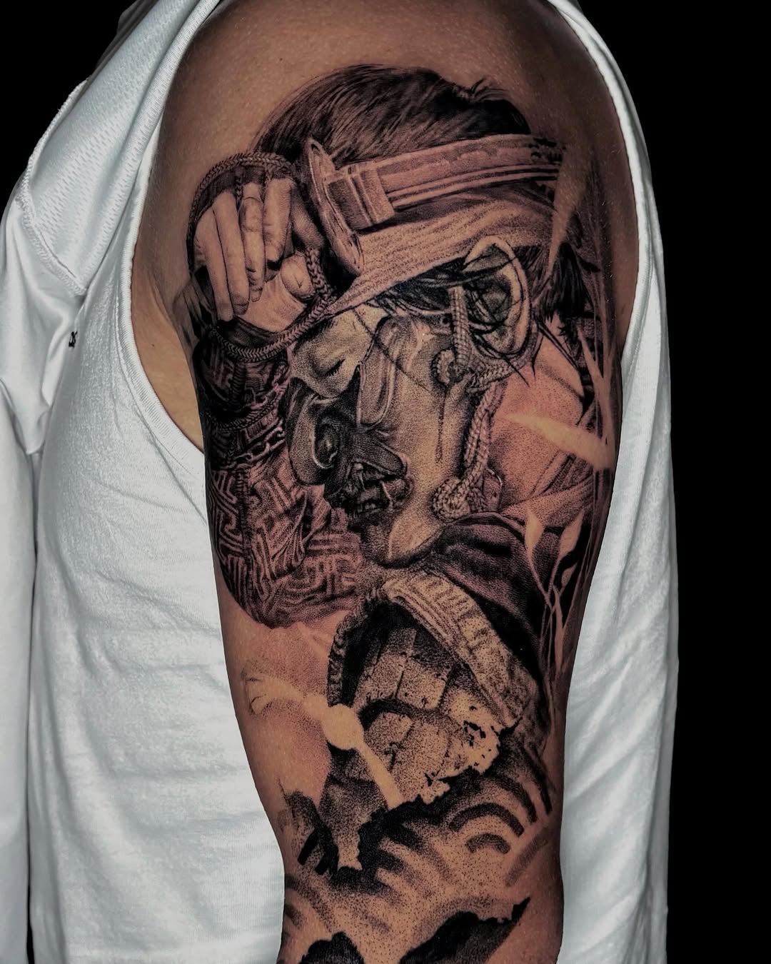 Tattoo by @leo.tattooatl — realism, black_and_grey
