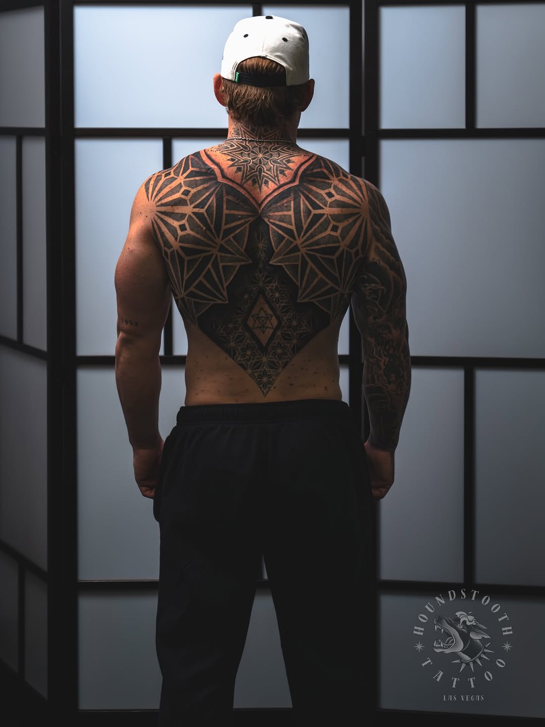 Tattoo by @sacredhound.ttt — geometric, blackwork