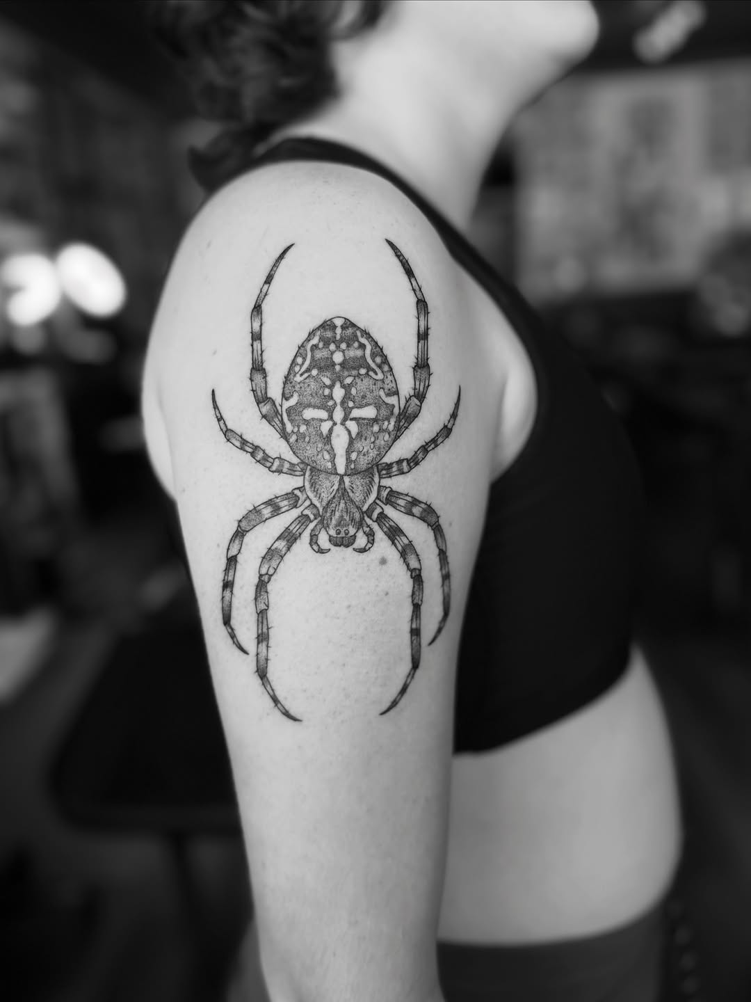 Tattoo by @alexbrooke — dotwork, black_and_grey