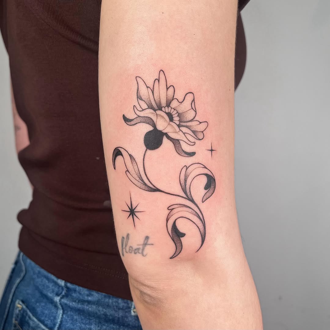 Tattoo by @carlavtattoos — fine_line, black_and_grey