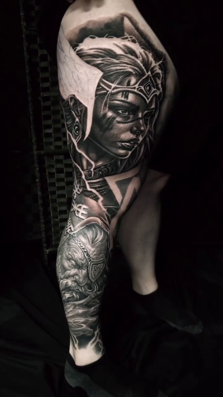 Tattoo by @tattoosbymikebrownlee — black_and_grey, realism