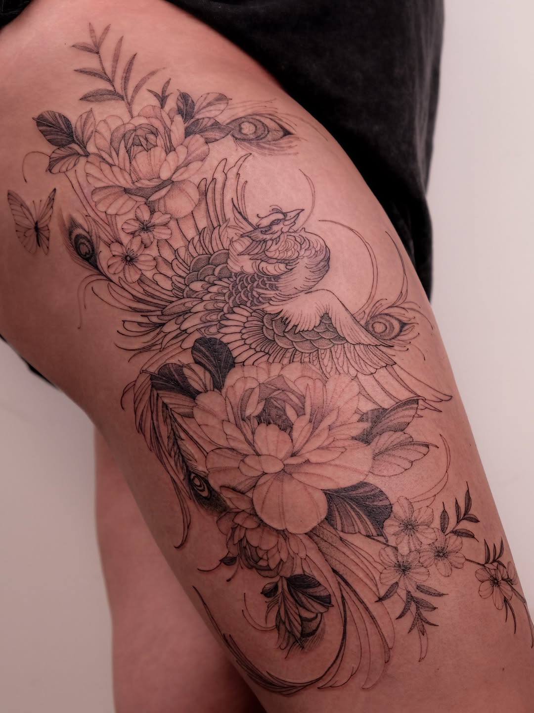 Tattoo by @nora_ink — black_and_grey