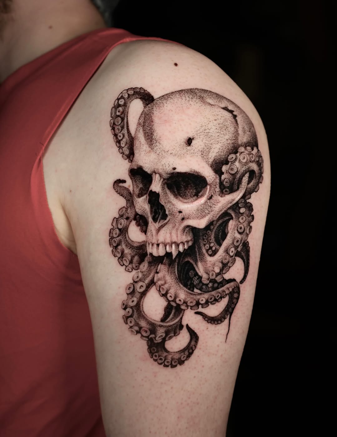Tattoo by @horror_tattoo — black_and_grey, realism
