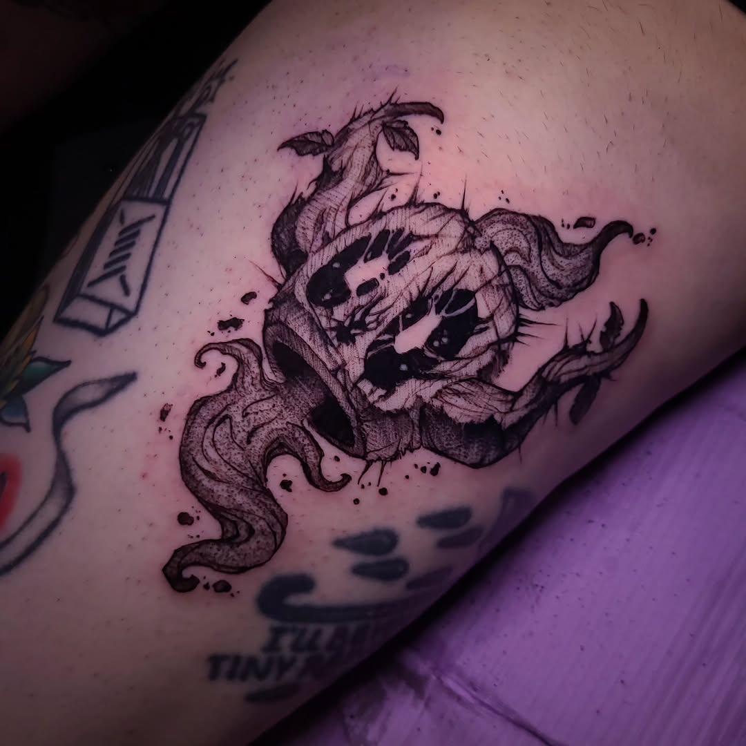 Tattoo by @boxofguts — illustrative, black_and_grey