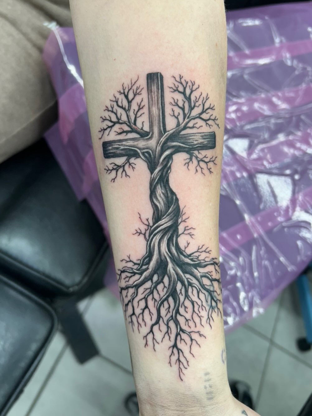 Tattoo by @crawfordtats — black_and_grey, realism