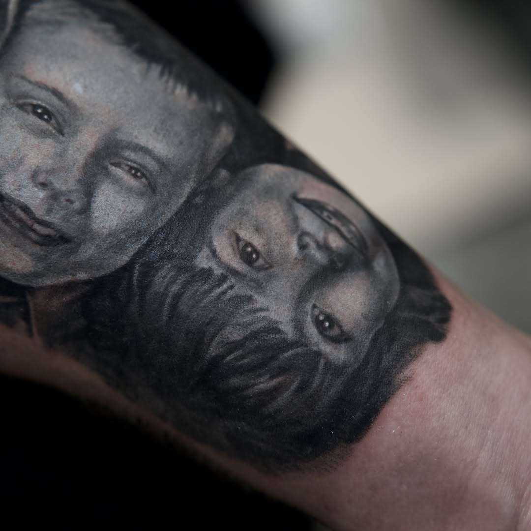 Tattoo by @raven_wood_tattoo โ realism, black_and_grey