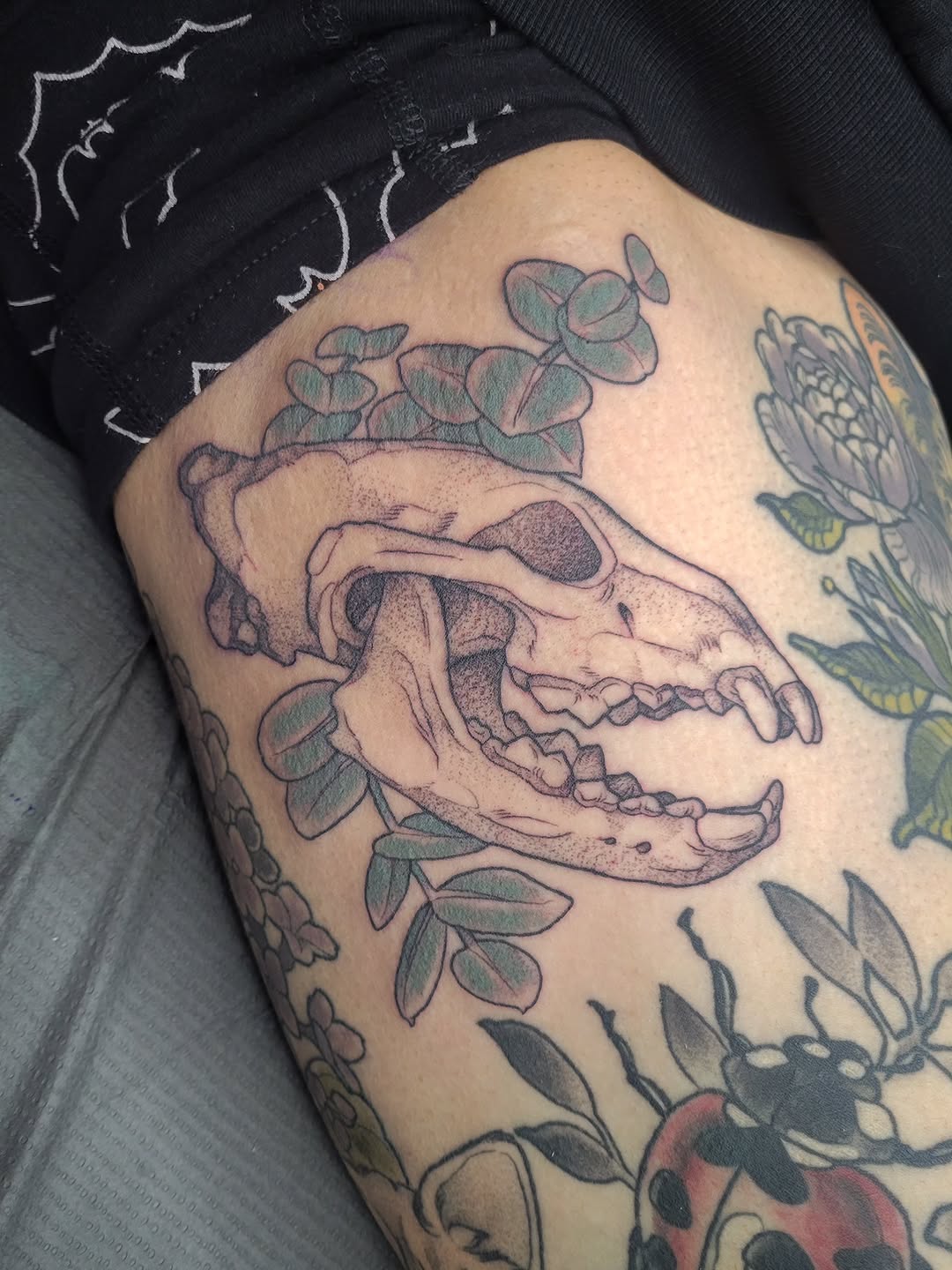 Tattoo by @melancholy.moth.tattoo — realism, black_and_grey