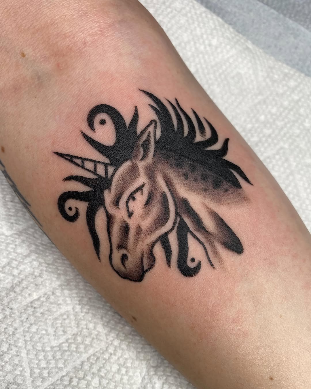 Tattoo by @morgana.sutherland — black_and_grey, realism
