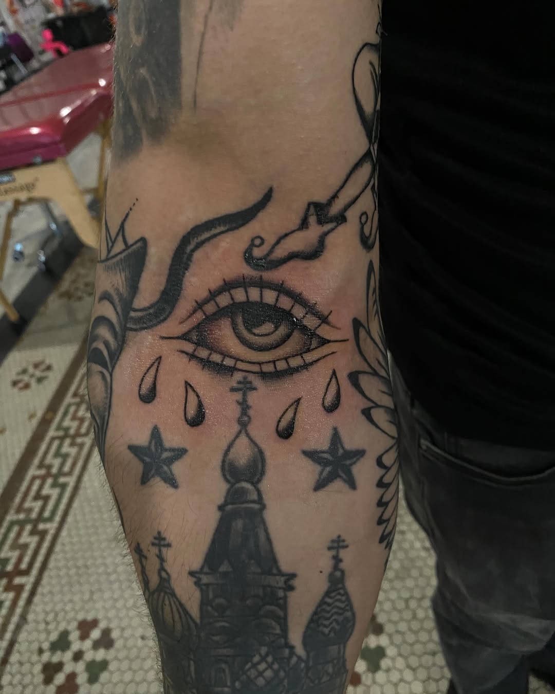 Tattoo by @morgana.sutherland — black_and_grey, chicano
