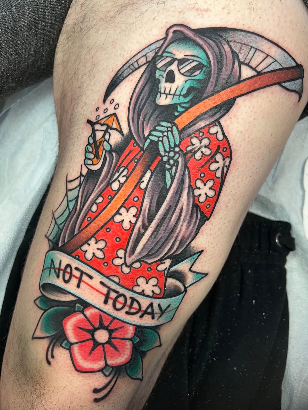 Tattoo by @fredd.chino.tattoos — american_traditional, lettering_script