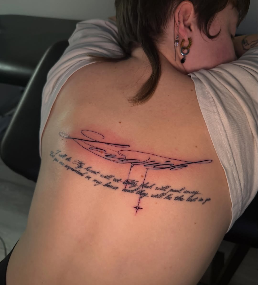 Tattoo by @digitalcarty — lettering_script, fine_line