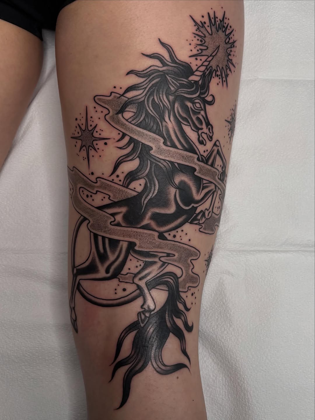 Tattoo by @pembrlily — black_and_grey, chicano