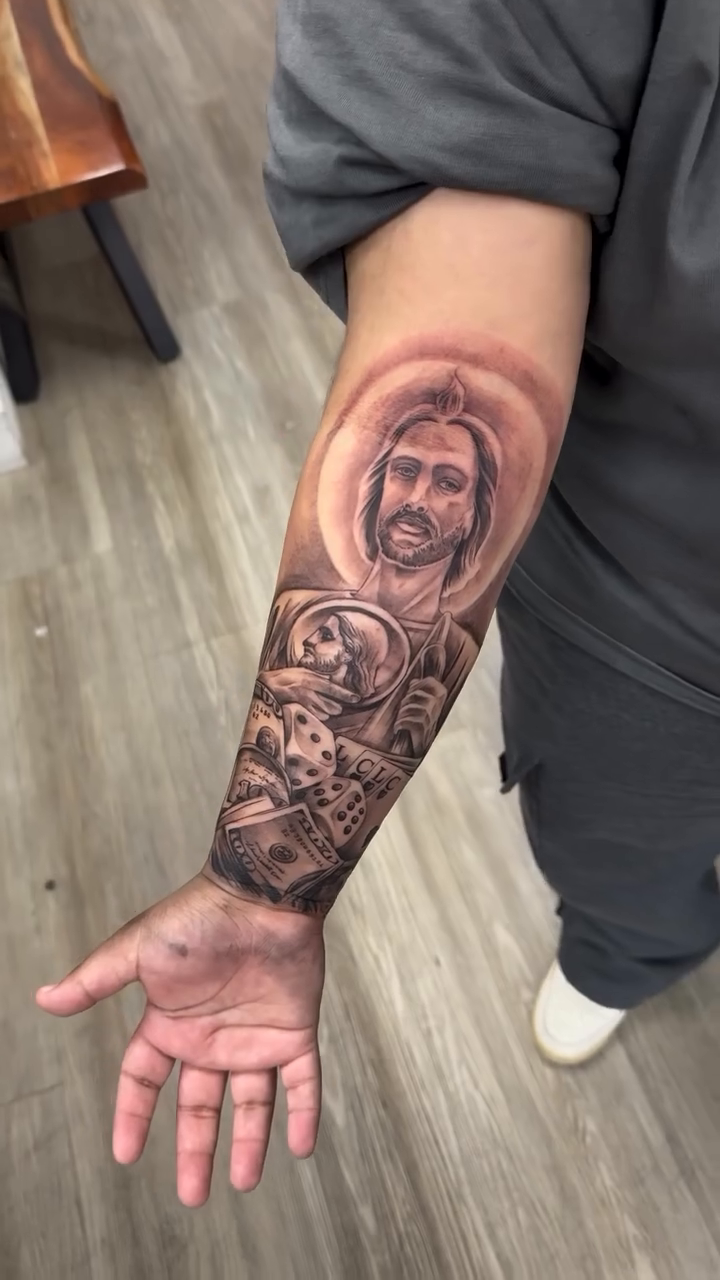 Tattoo by @sleepytattoo13 — black_and_grey, realism