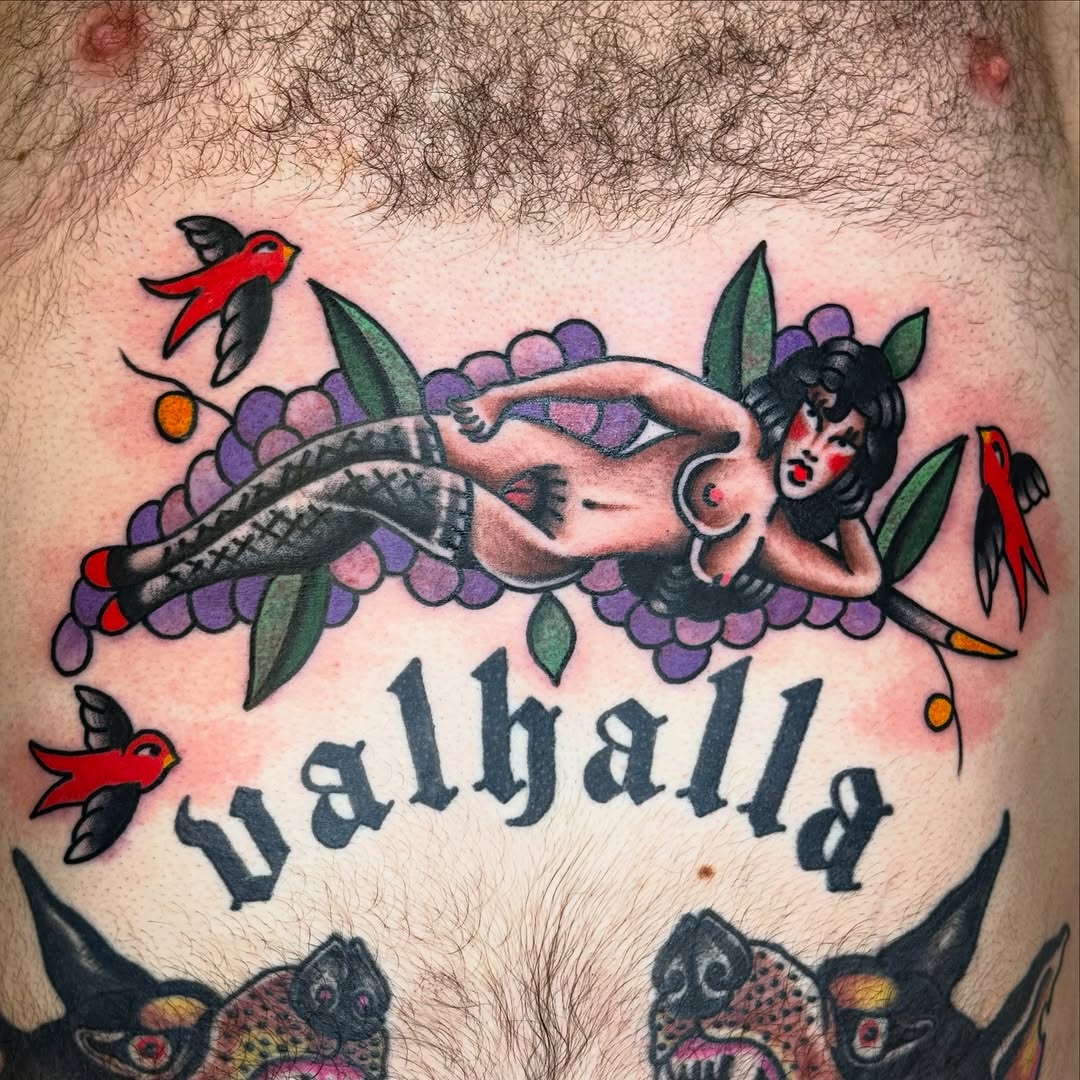 Tattoo by @colbybarrontattoo โ american_traditional, lettering_script