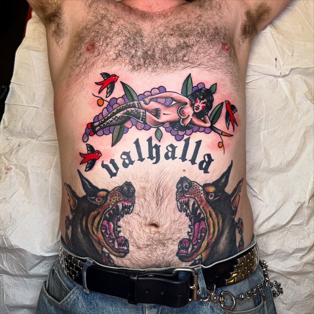 Tattoo by @colbybarrontattoo โ american_traditional, lettering_script