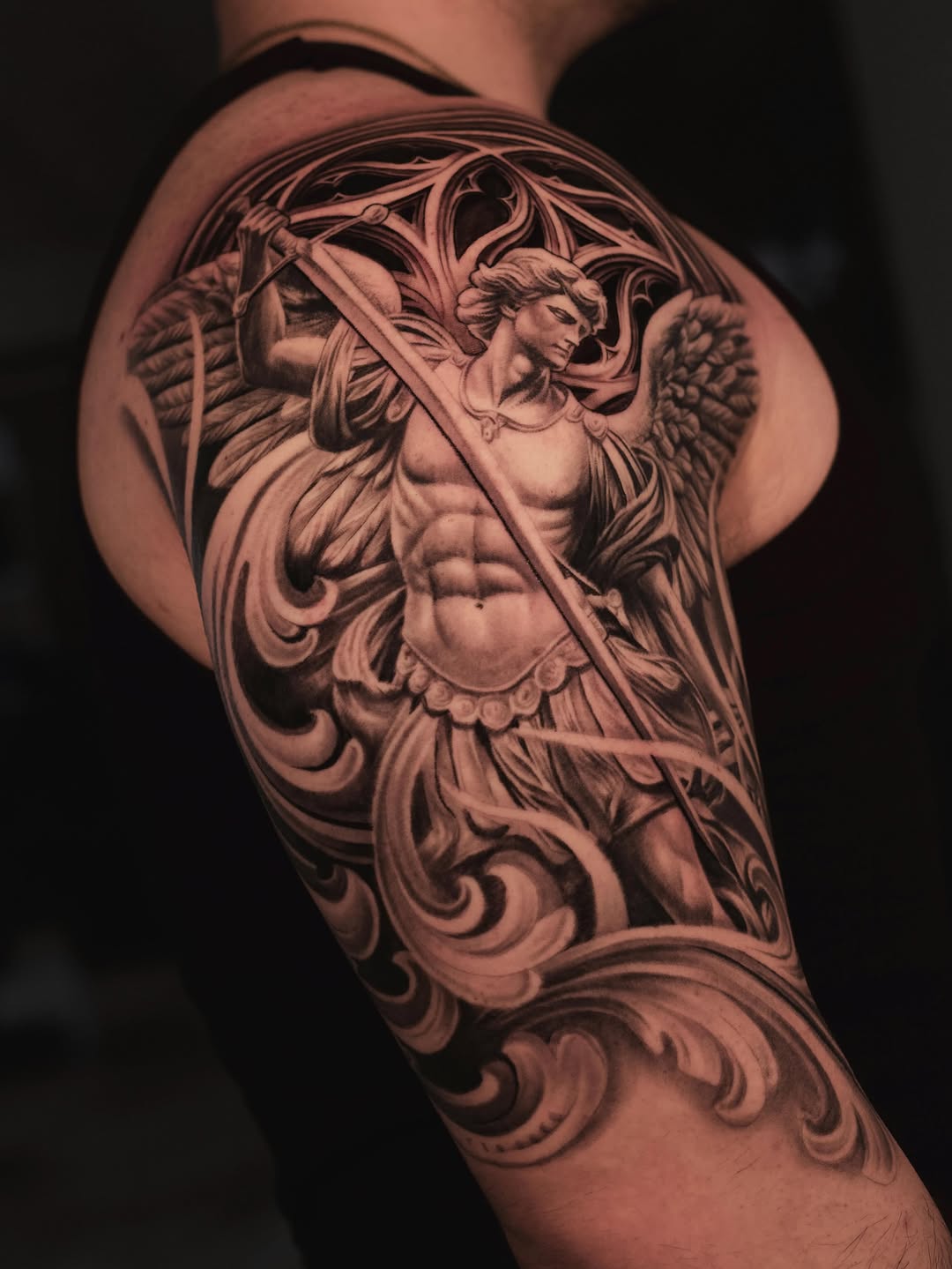 Tattoo by @reyolivarestattoos โ realism, black_and_grey