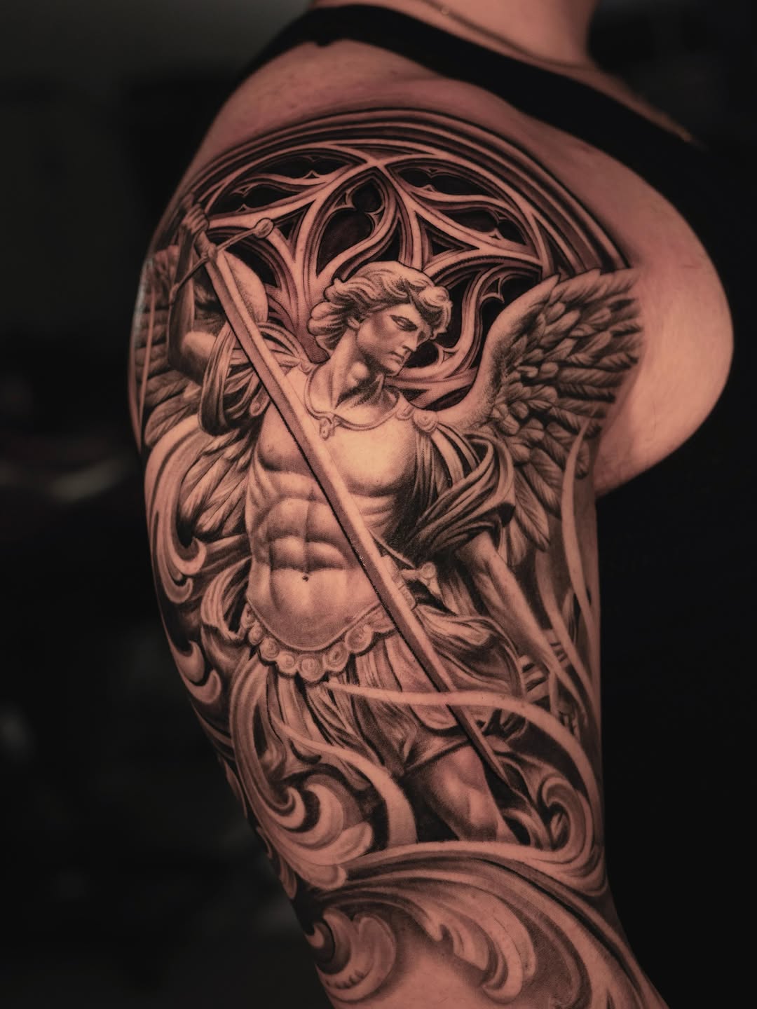 Tattoo by @reyolivarestattoos โ realism, black_and_grey