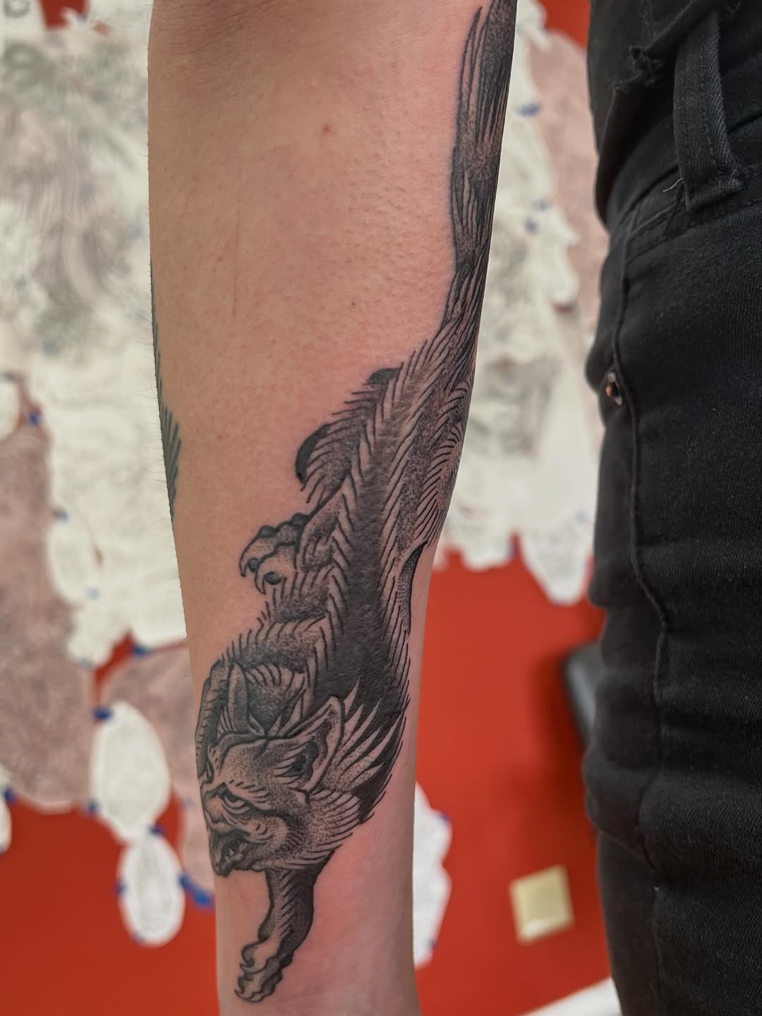 Tattoo by @matthewcrimtattoos — blackwork, illustrative