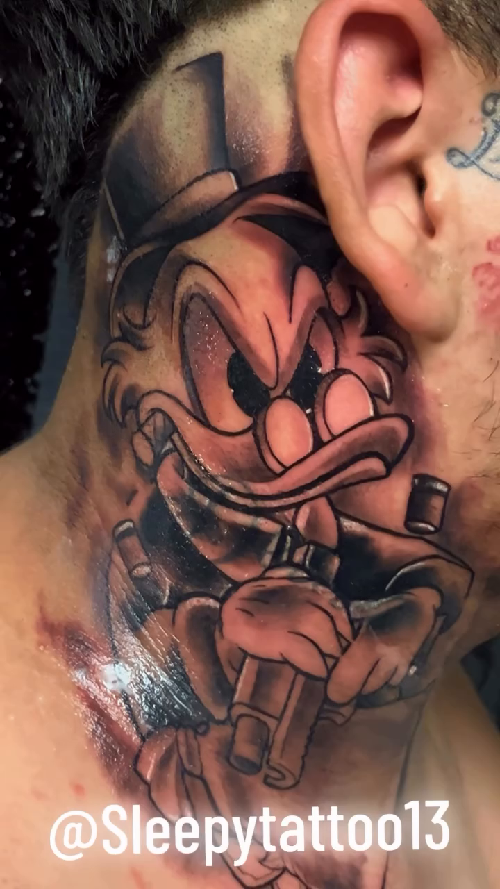 Tattoo by @sleepytattoo13 — illustrative, black_and_grey