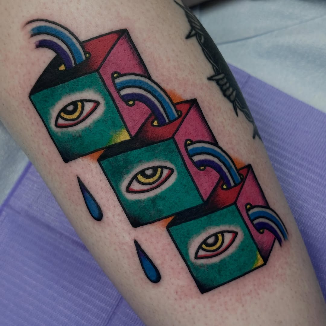 Tattoo by @weepingolive — illustrative, new_school