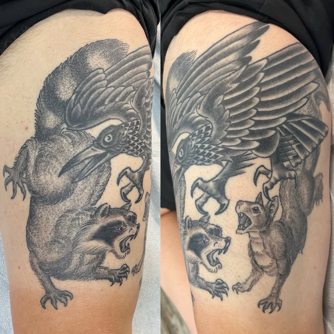 Tattoo by @slimwinters — black_and_grey, realism