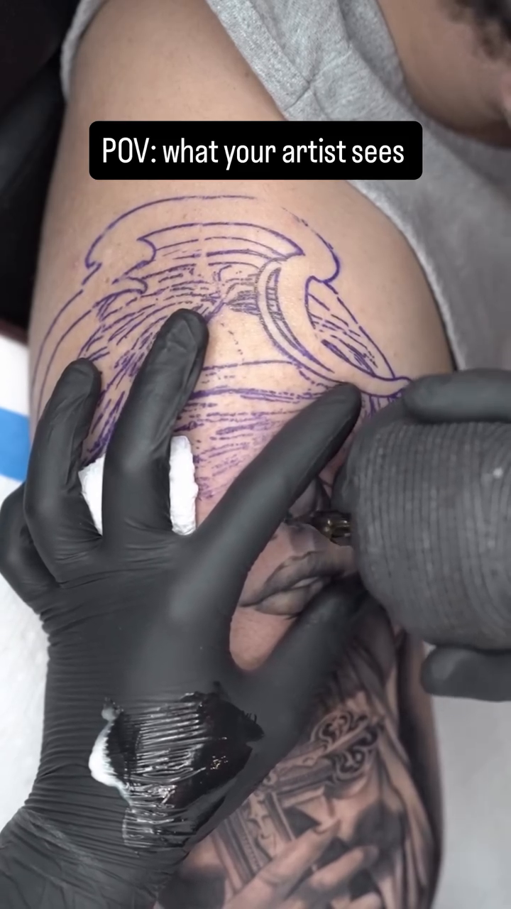 Tattoo by @mickeytattoos — realism, black_and_grey
