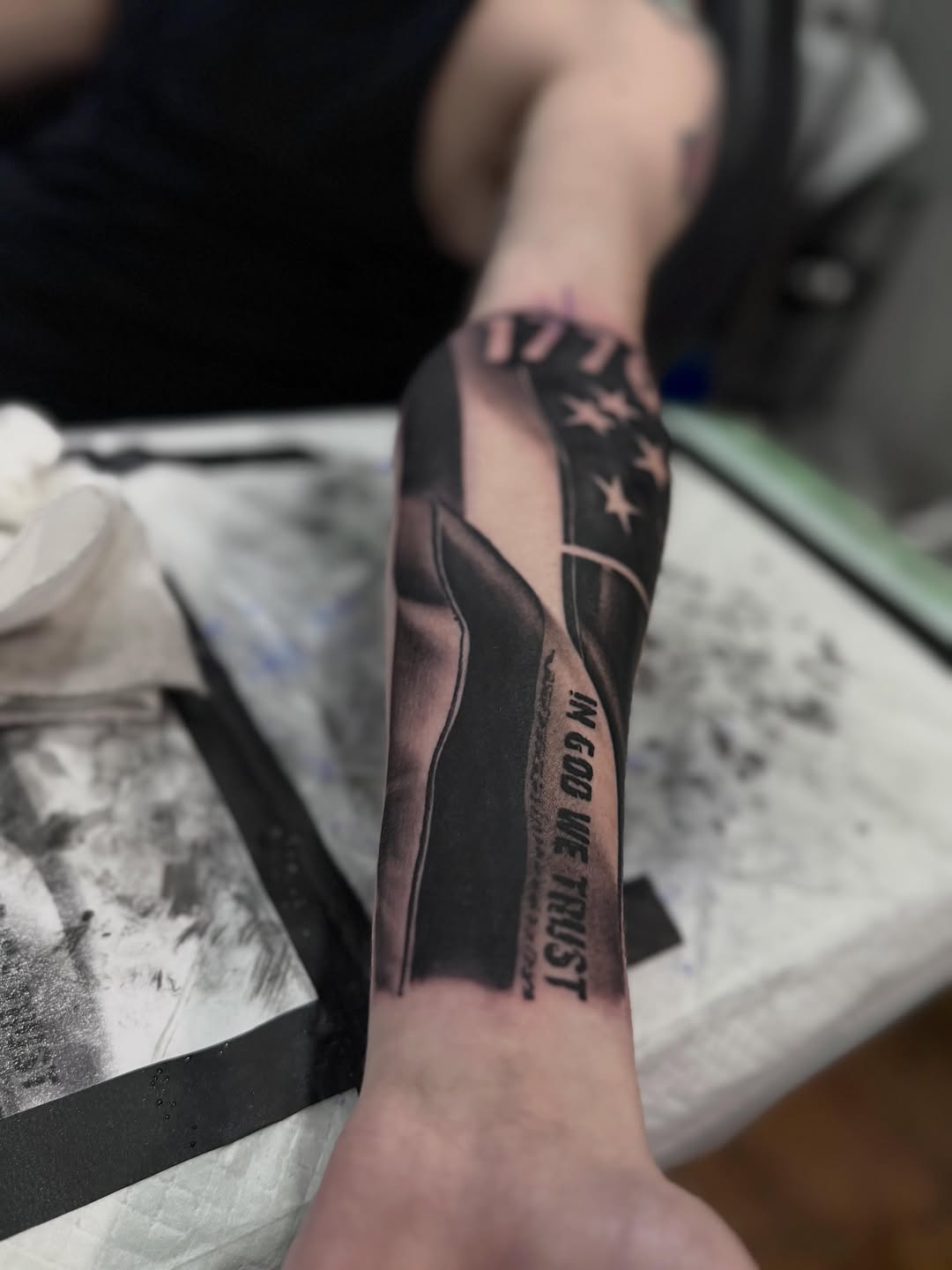 Tattoo by @calebcoleyy — blackwork, lettering_script