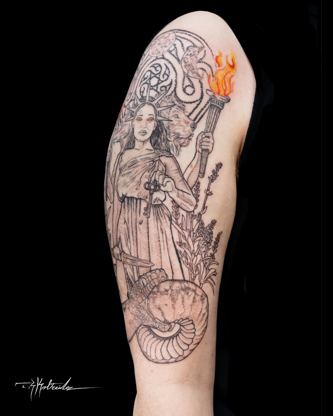 Tattoo by @trkaltreider — illustrative, black_and_grey