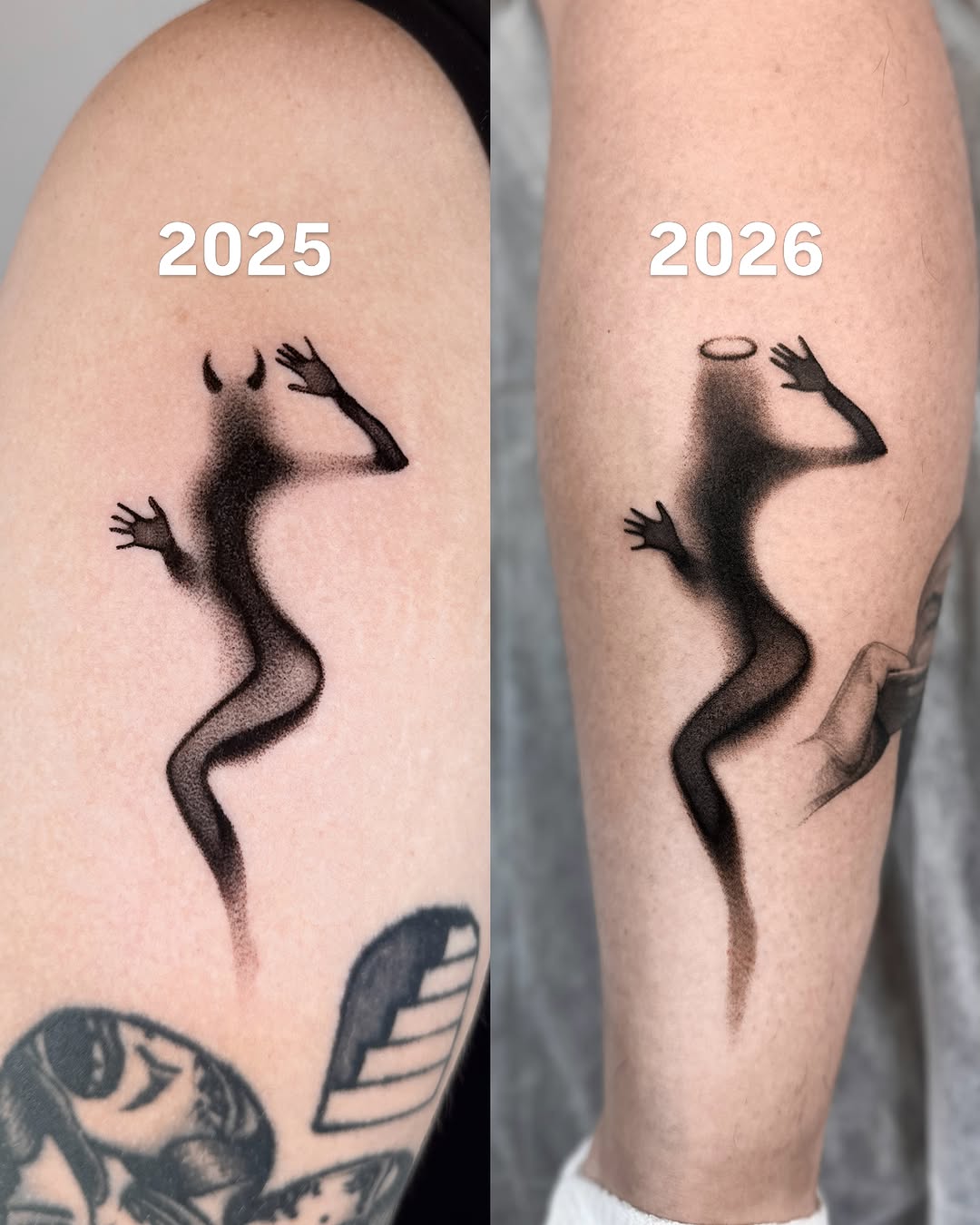 Tattoo by @_via_saru — blackwork, illustrative