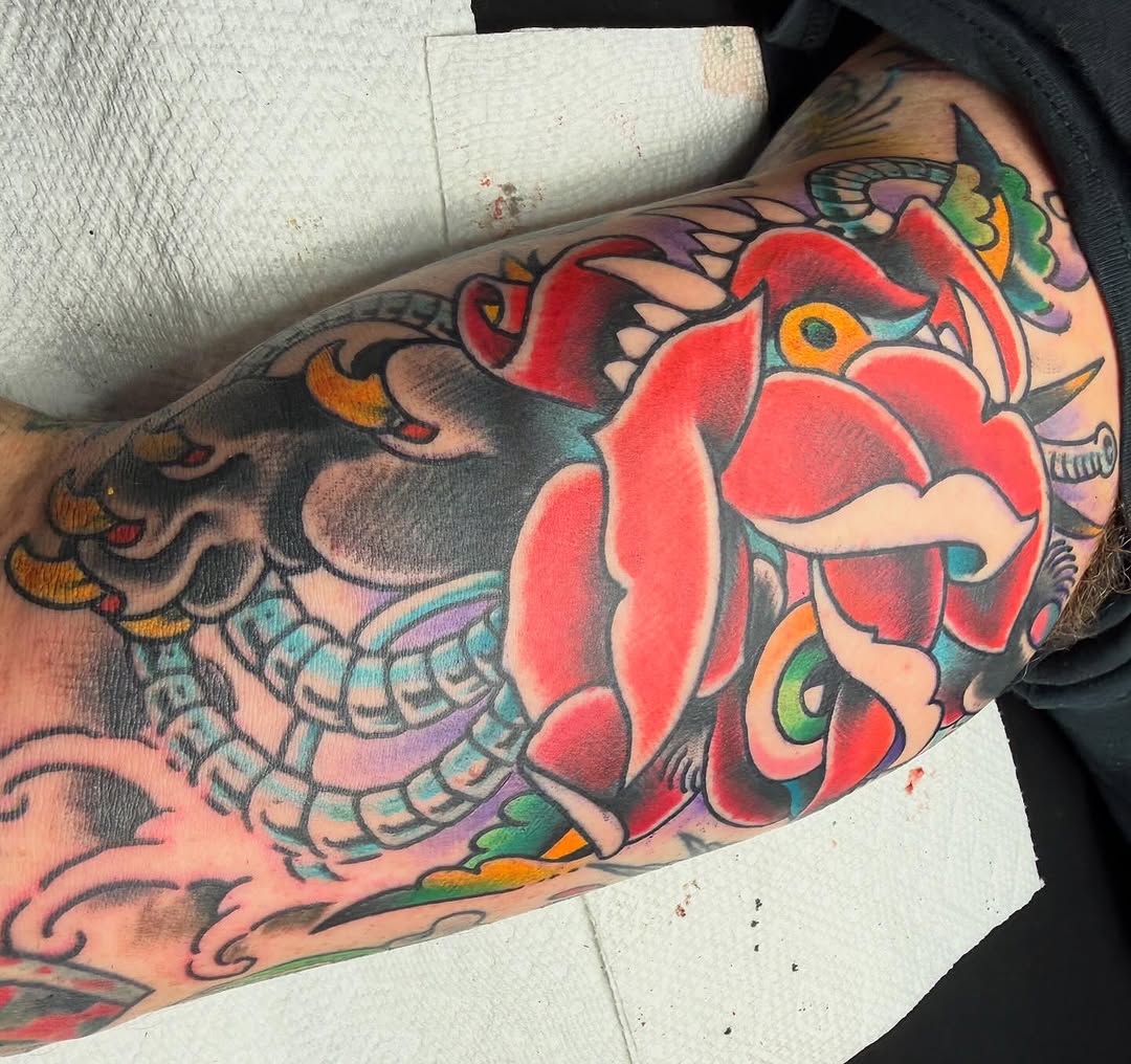 Tattoo by @mikewilsontattoo — japanese_irezumi, american_traditional