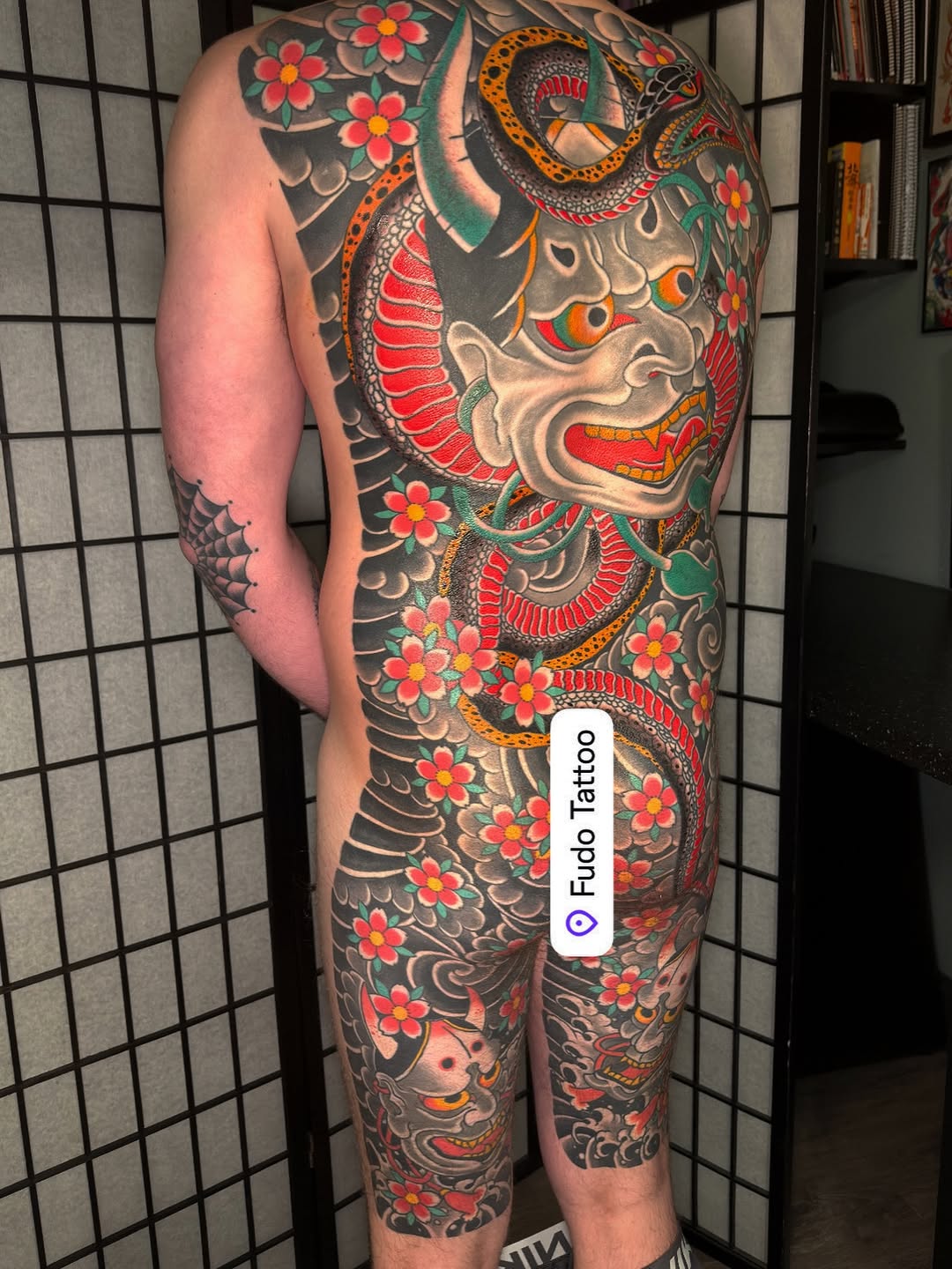 Tattoo by @dminus12 — japanese_irezumi, black_and_grey