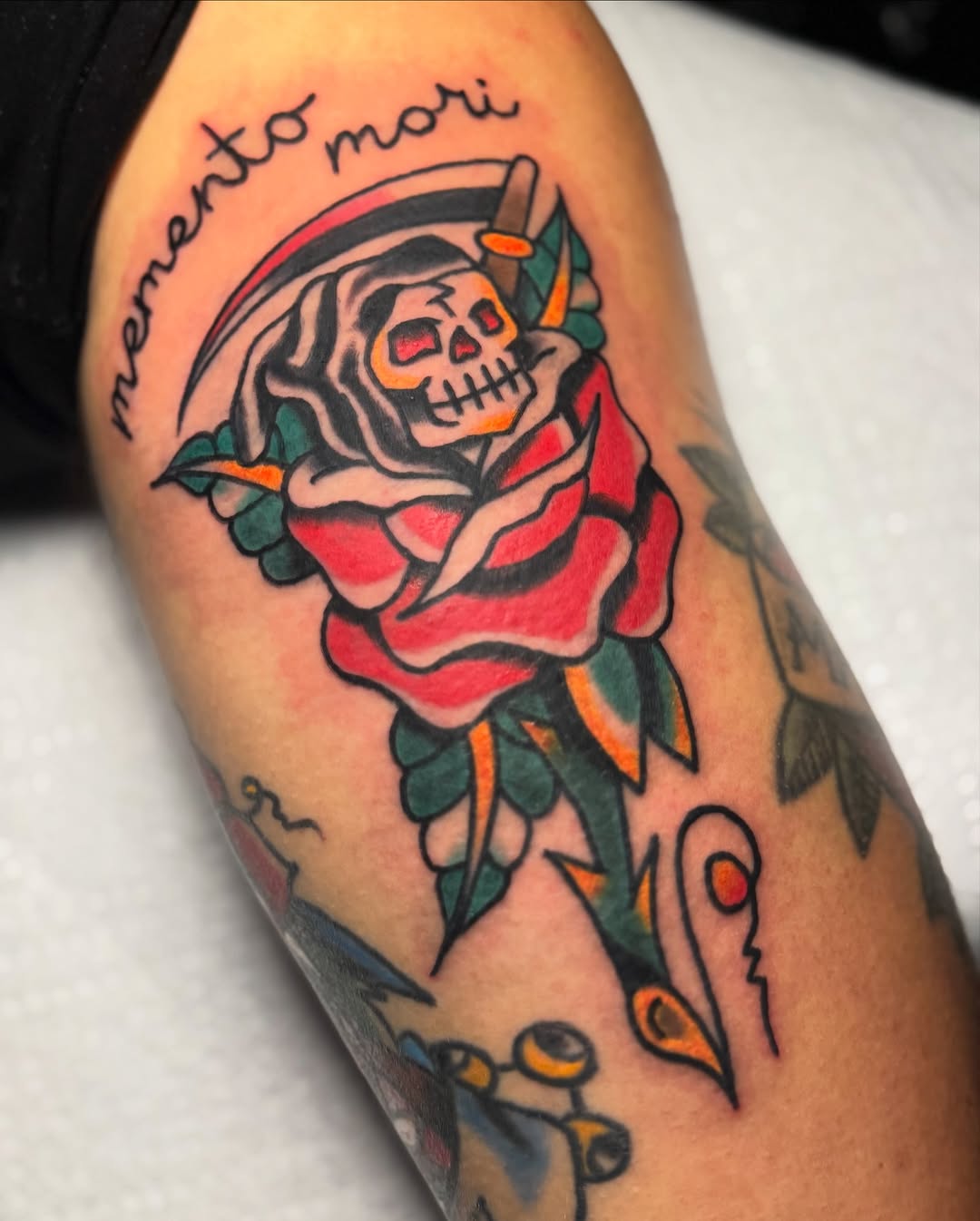Tattoo by @javintattoos — american_traditional, lettering_script
