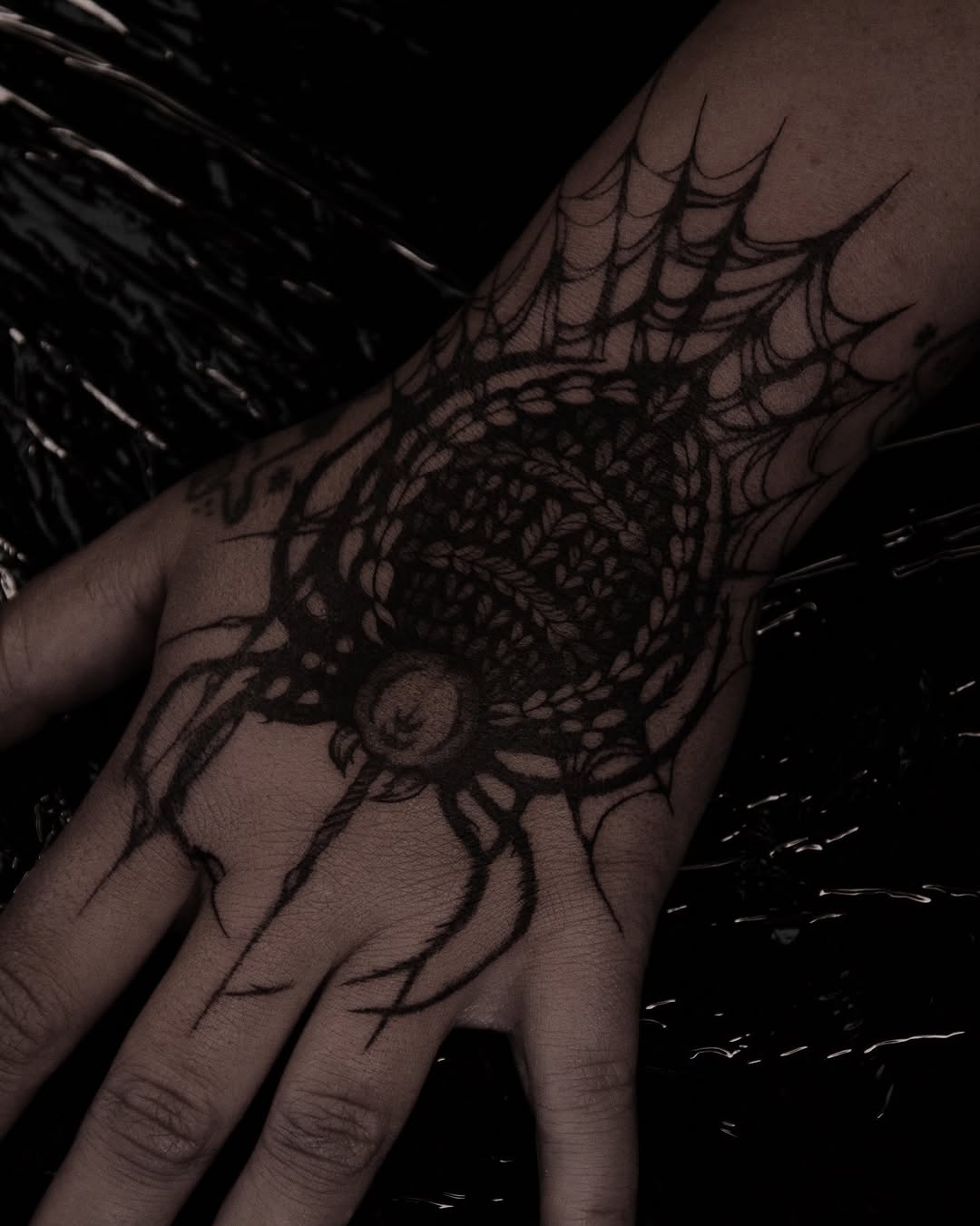 Tattoo by @kikimora.tattoo — blackwork, illustrative