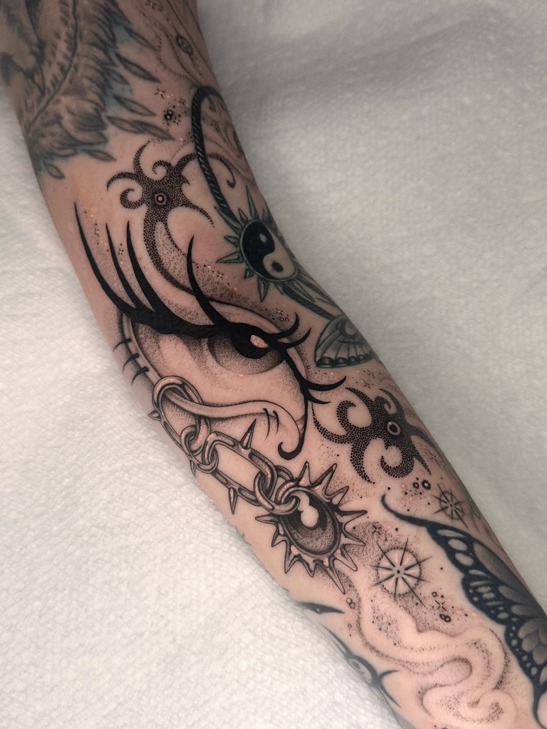 Tattoo by @ellafromhella — black_and_grey, dotwork