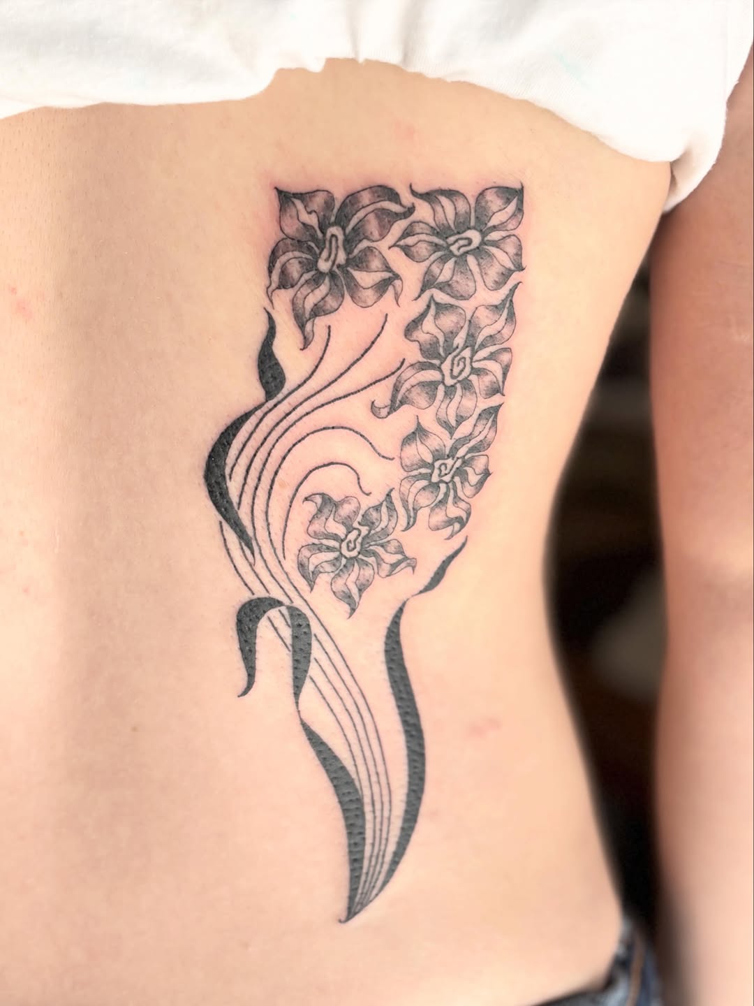 Tattoo by @flowers.for.all.occasions โ black_and_grey, ornamental