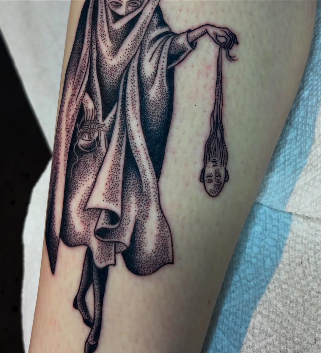 Tattoo by @evilnemec — dotwork, dark_realism