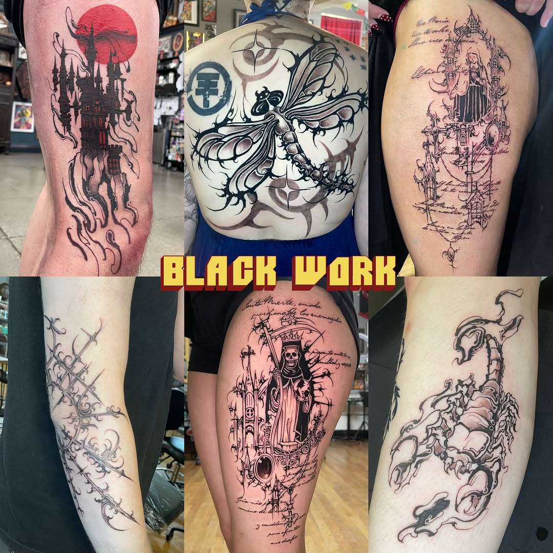 Tattoo by @space.paranoid — blackwork, lettering_script