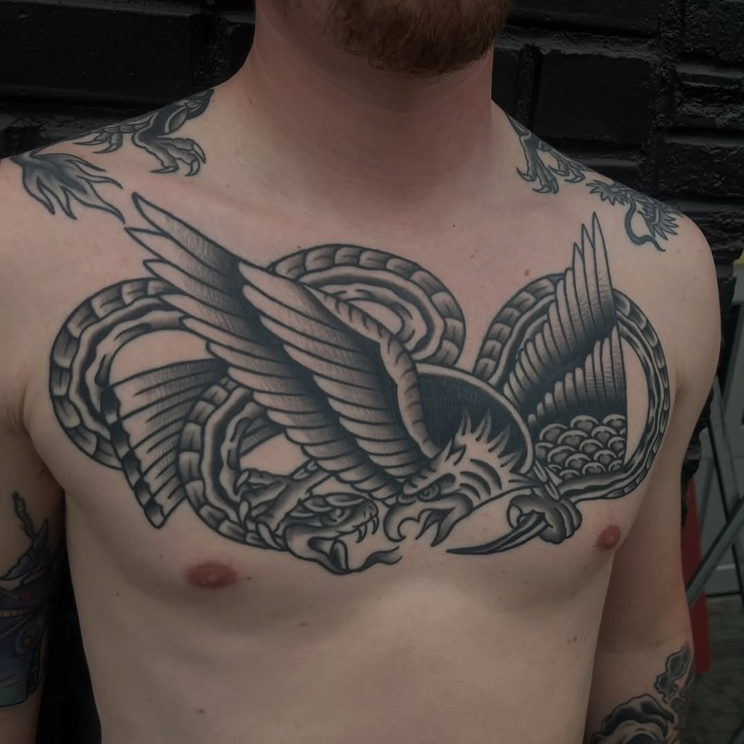 Tattoo by @augustbtattoos — american_traditional, black_and_grey